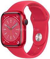 Умные часы Apple Watch Series 8 41 мм (алюминиевый корпус, красный/красный, спортивный силиконовый ремешок