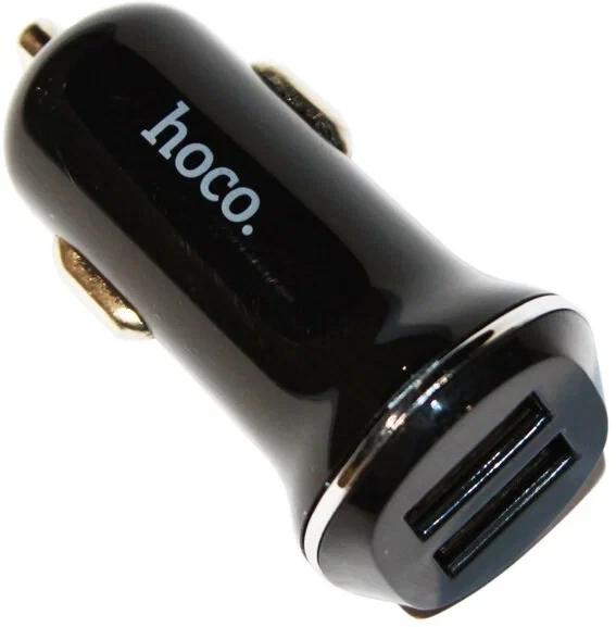 Автомобильное зарядное устройство HOCO Z1 double ported, 2xUSB, 2.1A, 11W, черный