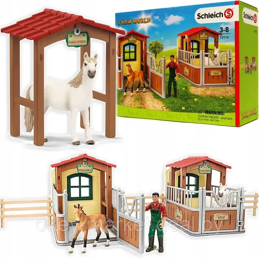 Игровой набор Schleich Cтойла для лошадей с фигурками 72116 - фото 1 - id-p224736584