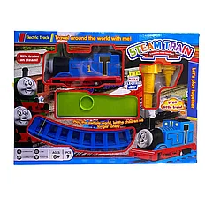 Детская игрушка железная дорога 9 деталей "Паровозик Томас и друзья" Thomas 333-3 дым, свет, звук
