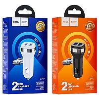 Автомобильное зарядное устройство Z40 Superior dual port car charger 5V/2.4A черный hoco