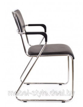 EVERPROF EP -510 кресло на хромированной станине с подлокотниками, стул EP -510 CF ткань сетка серая - фото 10 - id-p224747232