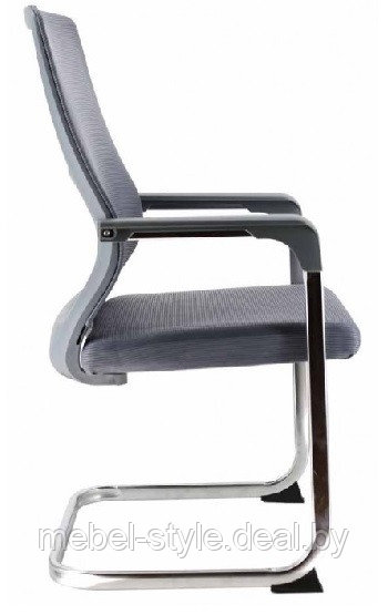 EVERPROF EP -510 кресло на хромированной станине с подлокотниками, стул EP -510 CF ткань сетка серая - фото 2 - id-p224747232