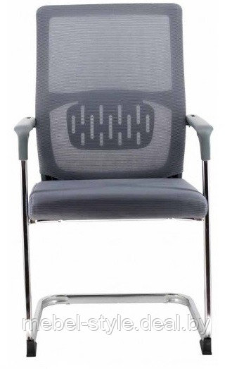 EVERPROF EP -510 кресло на хромированной станине с подлокотниками, стул EP -510 CF ткань сетка серая - фото 3 - id-p224747232
