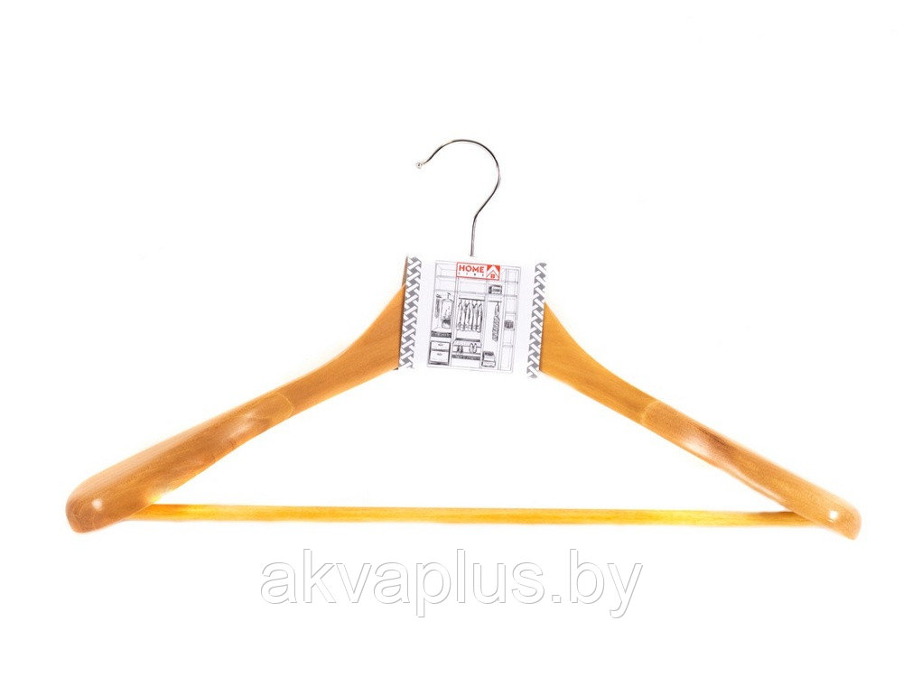 Вешалка для одежды деревянная 45 см с перекладиной натуральный - фото 1 - id-p223510941
