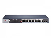 Неуправляемый коммутатор Hikvision DS-3E0528HP-E. 24 гигабитных RJ45 PoE порта, +2 RJ45 +2 гигабитных SFP