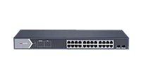 Неуправляемый коммутатор Hikvision DS-3E0526P-E/M 24 гигабитных RJ45 PoE , 2 SFP uplink, PoE 225Вт.