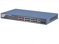 Настраиваемый коммутатор Hikvision DS-3E1326P-SI. 24 10/100M RJ45 PoE порта. 2 гигабитных комбо порта. PoE