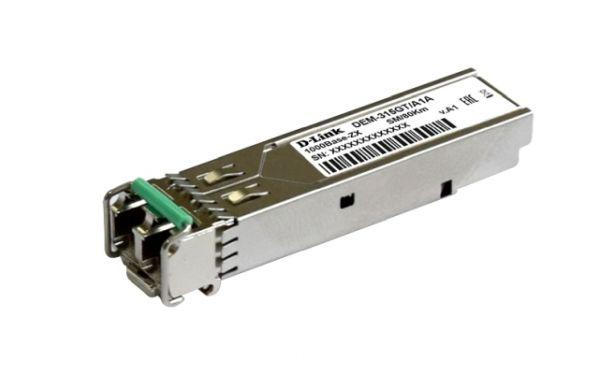 Модуль D-Link DEM-315GT/E1A. SFP-трансивер с 1 портом 1000Base-ZX для одномодового оптического кабеля (до 80 - фото 1 - id-p220114448