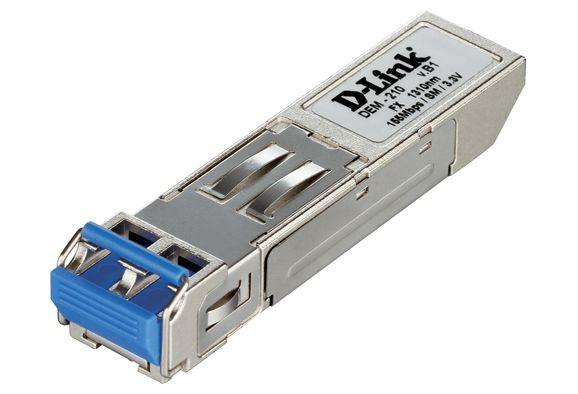 Модуль D-Link DEM-210. SFP-трансивер с 1 портом 100Base-FX для одномодового оптического кабеля (до 15 км) - фото 1 - id-p220114449