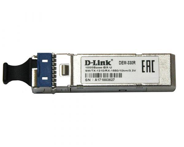 Модуль D-Link 330R/10KM/A1A. WDM SFP-трансивер с 1 портом 1000Base-BX-U (Tx:1310 нм. Rx:1550 нм) для - фото 1 - id-p220114460