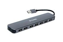 Концентратор D-Link DUB-H7, 7-ми портовый USB 2.0 концентратор. скорость до 480 Мбит/с