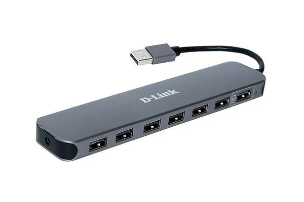 Концентратор D-Link DUB-H7, 7-ми портовый USB 2.0 концентратор. скорость до 480 Мбит/с - фото 1 - id-p220144888