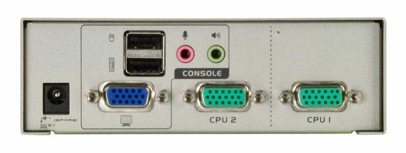 KVM-переключатель ATEN CS72U-A7. 2 порта USB (клавиатура + мышь + VGA + Audio +Mic). кабели в комплекте - фото 3 - id-p219511121
