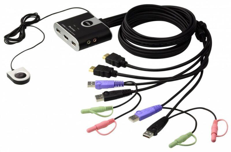 KVM-переключатель ATEN CS692-AT. 2 порта. USB. HDMI. аудио - фото 1 - id-p219511122