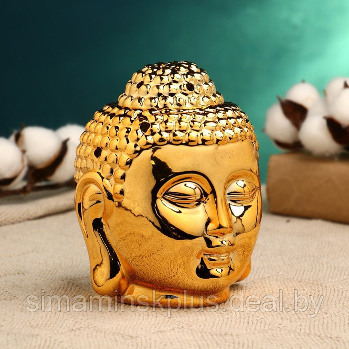 Аромалампа - подставка для благовоний "Будда" 12х10см, золото - фото 1 - id-p224747870