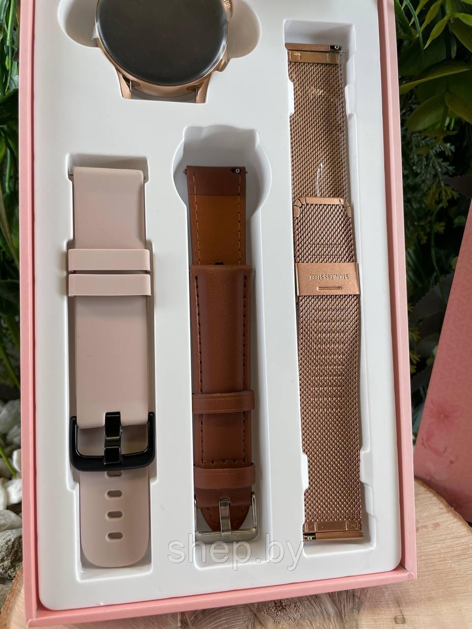 Умные часы Smart Watch G3 Prо Max , 1.32", 3 ремешка (металл ,силикон, кожаный) цвет: золото - фото 5 - id-p224748384