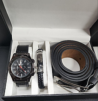 Мужской подарочный набор часы, браслет, ремень - в ассортименте