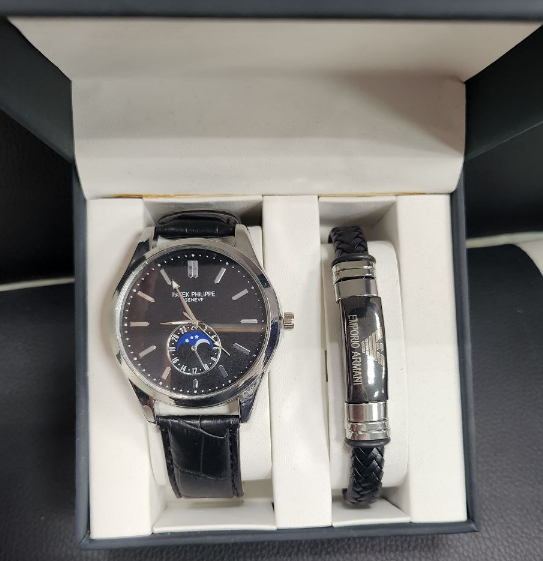 Мужской подарочный набор часы и браслет - фото 1 - id-p115423601