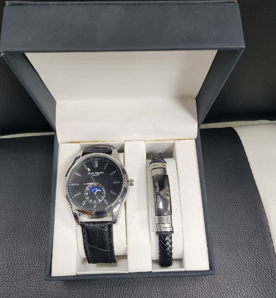Мужской подарочный набор часы и браслет - фото 2 - id-p115423601