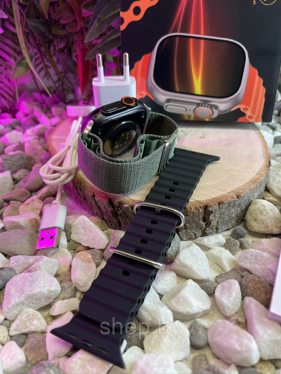 Смарт-часы Smart Watch SmartX Ultra 2.2" (AMOLED) 2 ремешка + блок + магнитная зарядка, Черный NEW 2024!!! - фото 5 - id-p224748487