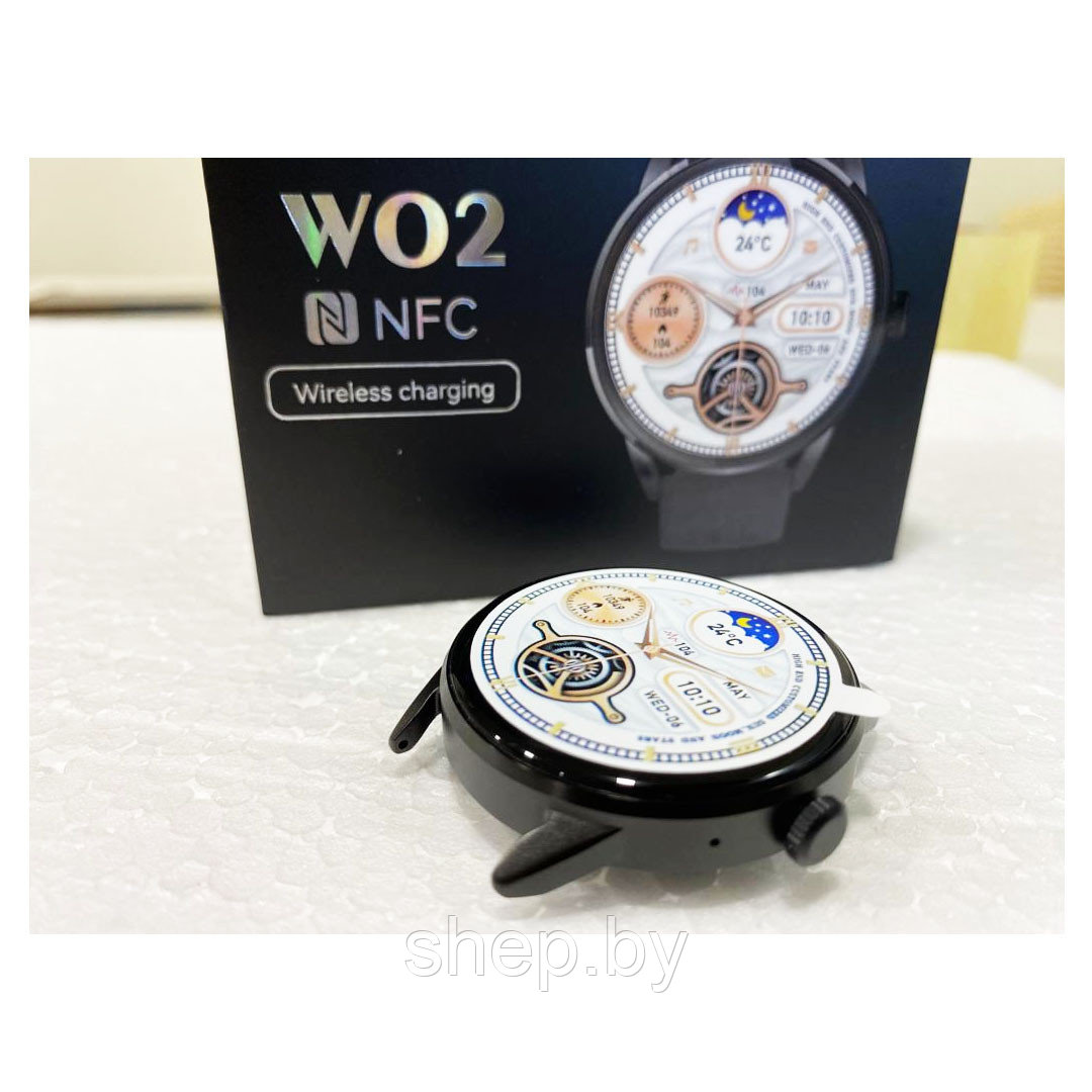 Умные часы W&O WO2 с беспроводной зарядкой NFC и 2-мя ремешками, цвет : золото, серебро, черный NEW 2024!!! - фото 5 - id-p224749267