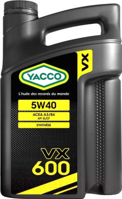 Моторное масло Yacco VX 600 5W40 - фото 1 - id-p224750561