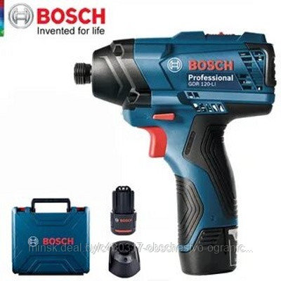 Гайковерт аккумуляторный ударный Bosch GDR 120-LI 0.601.9F0.007, 1акк 2,0A/h GAL12V-20, чемодан - фото 1 - id-p208509790