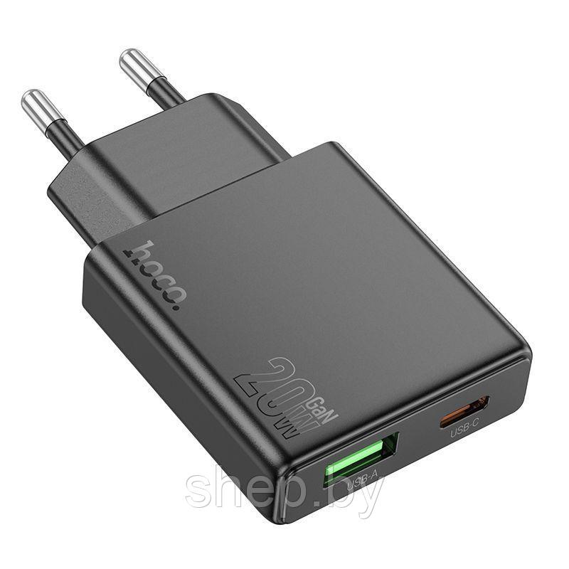 Сетевое зарядное устройство Hoco N38 (PD20W+QC3.0) цвет: черный - фото 1 - id-p224760459