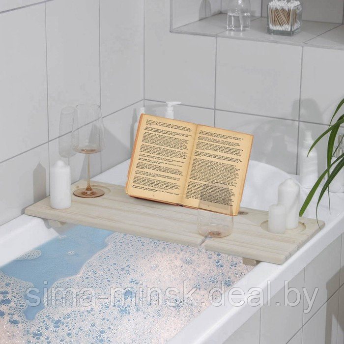 Полка для ванны, 68×28×4 см, сосна - фото 1 - id-p224760392
