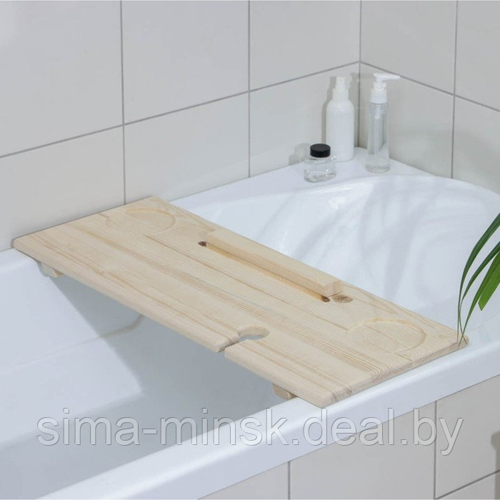 Полка для ванны, 68×28×4 см, сосна - фото 3 - id-p224760392