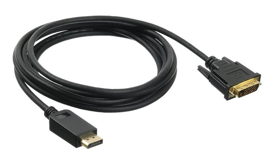 Кабель аудио-видео Buro 1.1v DisplayPort (m)/DVI-D (Dual Link) (m) 3м. Позолоченные контакты черный (BHP - фото 1 - id-p224761956