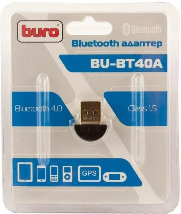 BURO Адаптер USB BU-BT40A BT4.0+EDR class 1.5 20м черный - фото 1 - id-p224762452