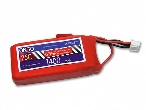 Аккумулятор ONBO 1400 mAh 3S 11.1V 25C LiPo - фото 1 - id-p224764707