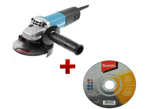 Одноручная углошлифмашина MAKITA 9558 HNRZ в кор. + АКЦИЯ Круг отрезной 125х1х22,23 мм. (D-75530) х5 (840 Вт,, фото 2