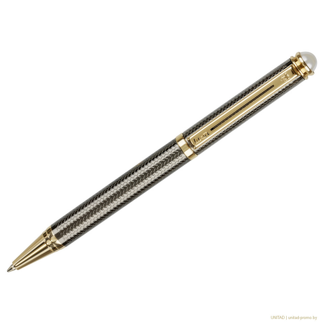Ручка шариковая Luxor Ellan, синяя, 1,0мм, корпус черный/золото, футляр