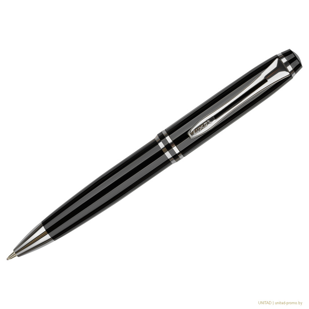 Ручка шариковая Luxor Trident, синяя, 0,7 мм, корпус черный/хром, футляр