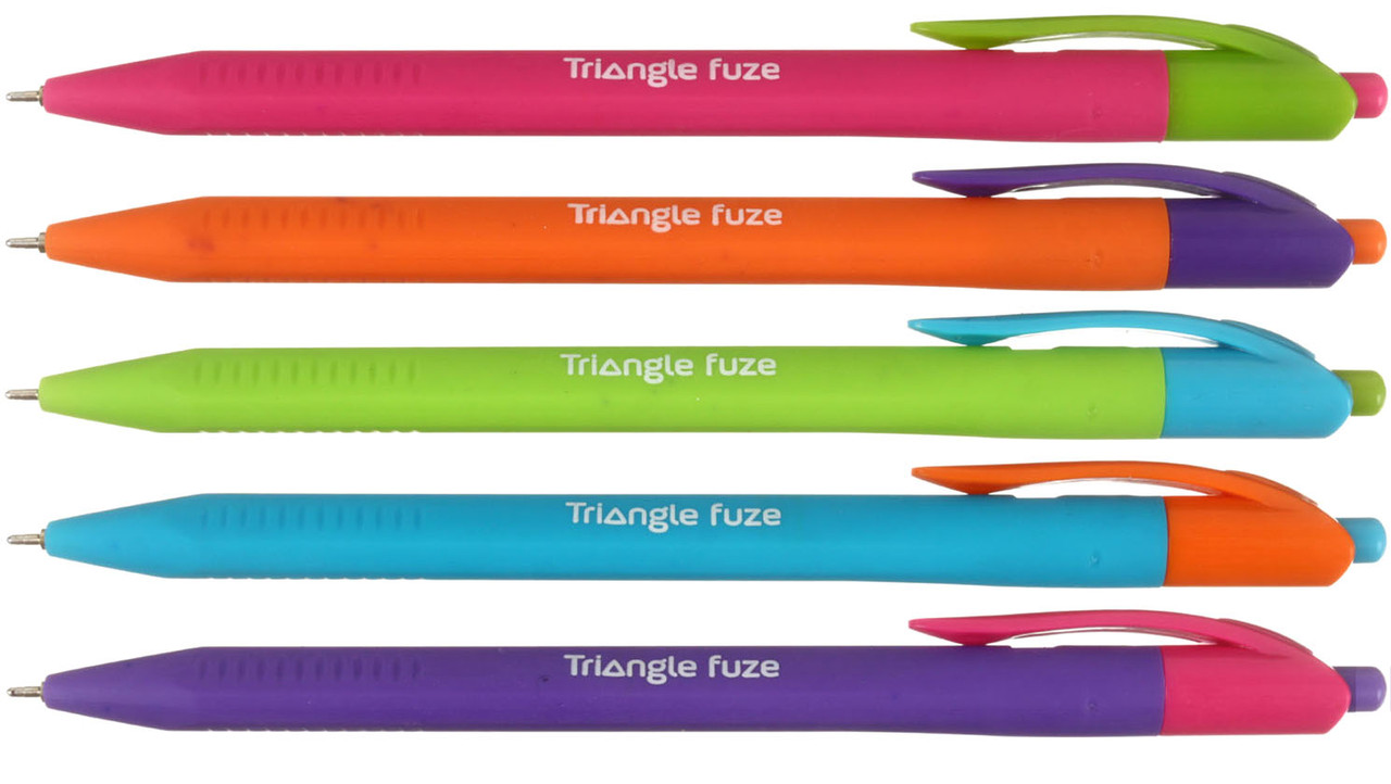 Ручка шариковая автоматическая одноразовая Berlingo Triangle Fuze RT корпус ассорти, стержень синий - фото 2 - id-p224772558