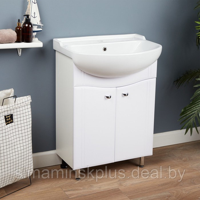 Комплект мебели: для ванной комнаты "Тура 60": тумба + раковина + зеркало-шкаф - фото 4 - id-p224774093