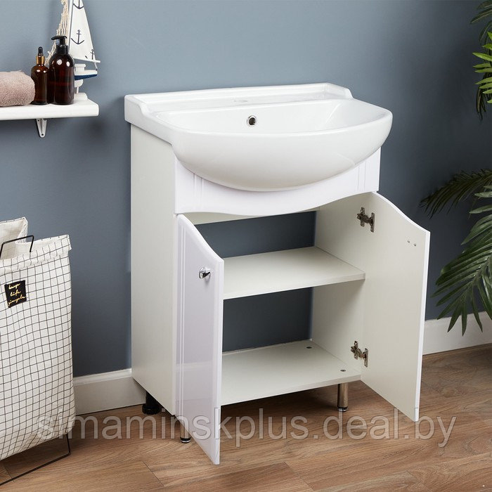 Комплект мебели: для ванной комнаты "Тура 60": тумба + раковина + зеркало-шкаф - фото 5 - id-p224774093