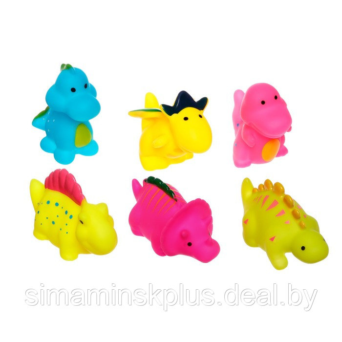 Набор резиновых игрушек для ванны «Динозавры», 6 шт, Крошка Я - фото 1 - id-p224774421