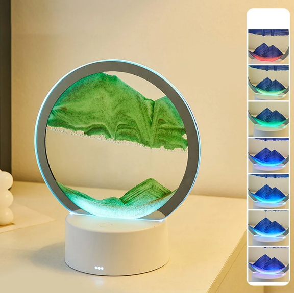 Лампа- ночник "Зыбучий песок" с 3D эффектом Desk Lamp (RGB -подсветка, 7 цветов) / Песочная картина