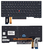 Клавиатура для ноутбука Lenovo ThinkPad E480 чёрная с подсветкой 063777
