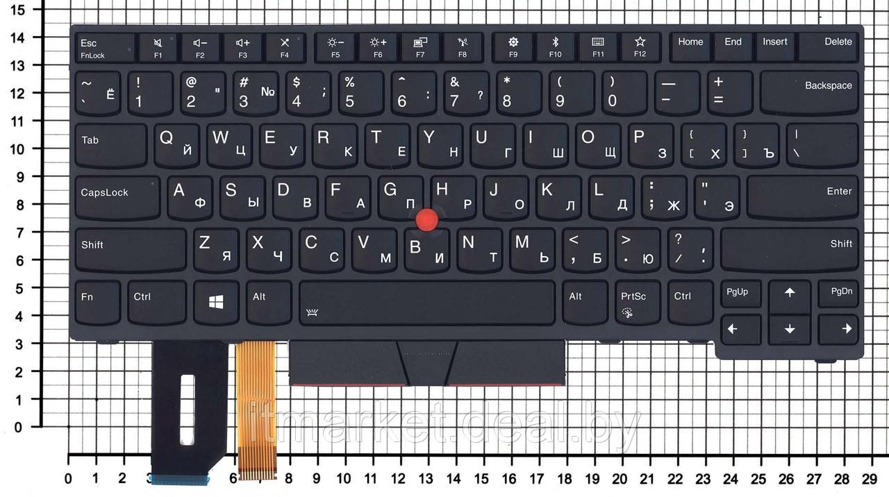 Клавиатура для ноутбука Lenovo ThinkPad E480 чёрная с подсветкой 063777 - фото 2 - id-p224776958