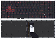 Клавиатура для ноутбука Acer Nitro 5 AN515 чёрная с красной подсветкой (063961)