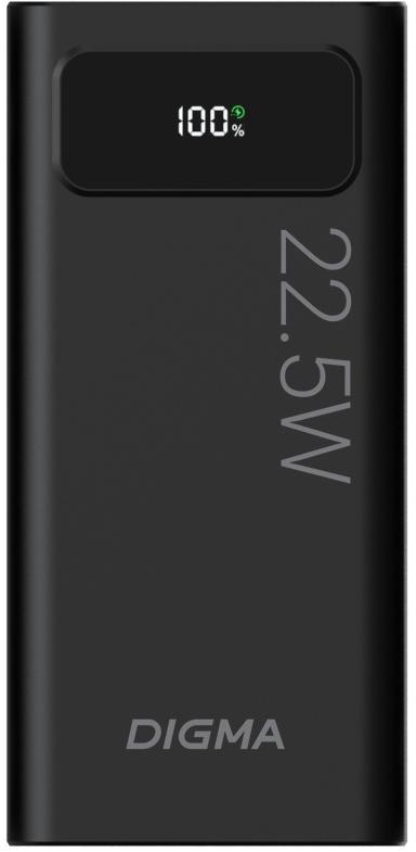 Мобильный аккумулятор Digma DGPF20A 20000mAh QC3.0/PD3.0 22.5W 3A 2xUSB-A/USB-C черный (DGPF20A22PBK) - фото 1 - id-p224778371