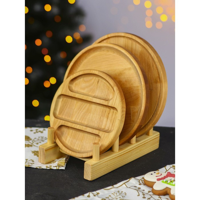Подарочный набор деревянной посуды Adelica «Бари», доска разделочная d=25 см, блюдо для подачи d=24 см, - фото 2 - id-p224780233