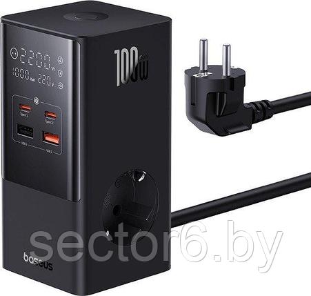 Сетевое зарядное Baseus PowerCombo Tower PowerStrip 2AC2+U2+С 100W CCGAN100-S2ACE, фото 2