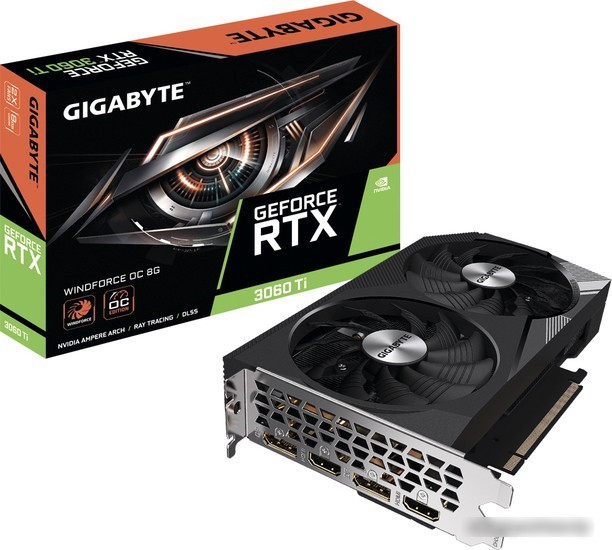 Видеокарта Gigabyte GeForce RTX 3060 Ti Windforce OC 8G GV-N306TWF2OC-8GD - фото 2 - id-p224781763