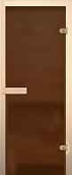 Дверь для сауны DoorWood "Сумерки" 190х70 6мм (графит , коробка хвоя)